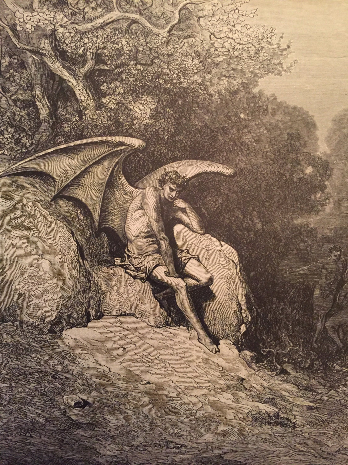 ON HOLD Antique Engraving by Gustave Dore for Paradise Lost