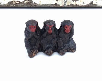 See No Evil, Hear No Evil, Speak No Evil Monkeys Made in Occupied Japan Vintage Porcelain