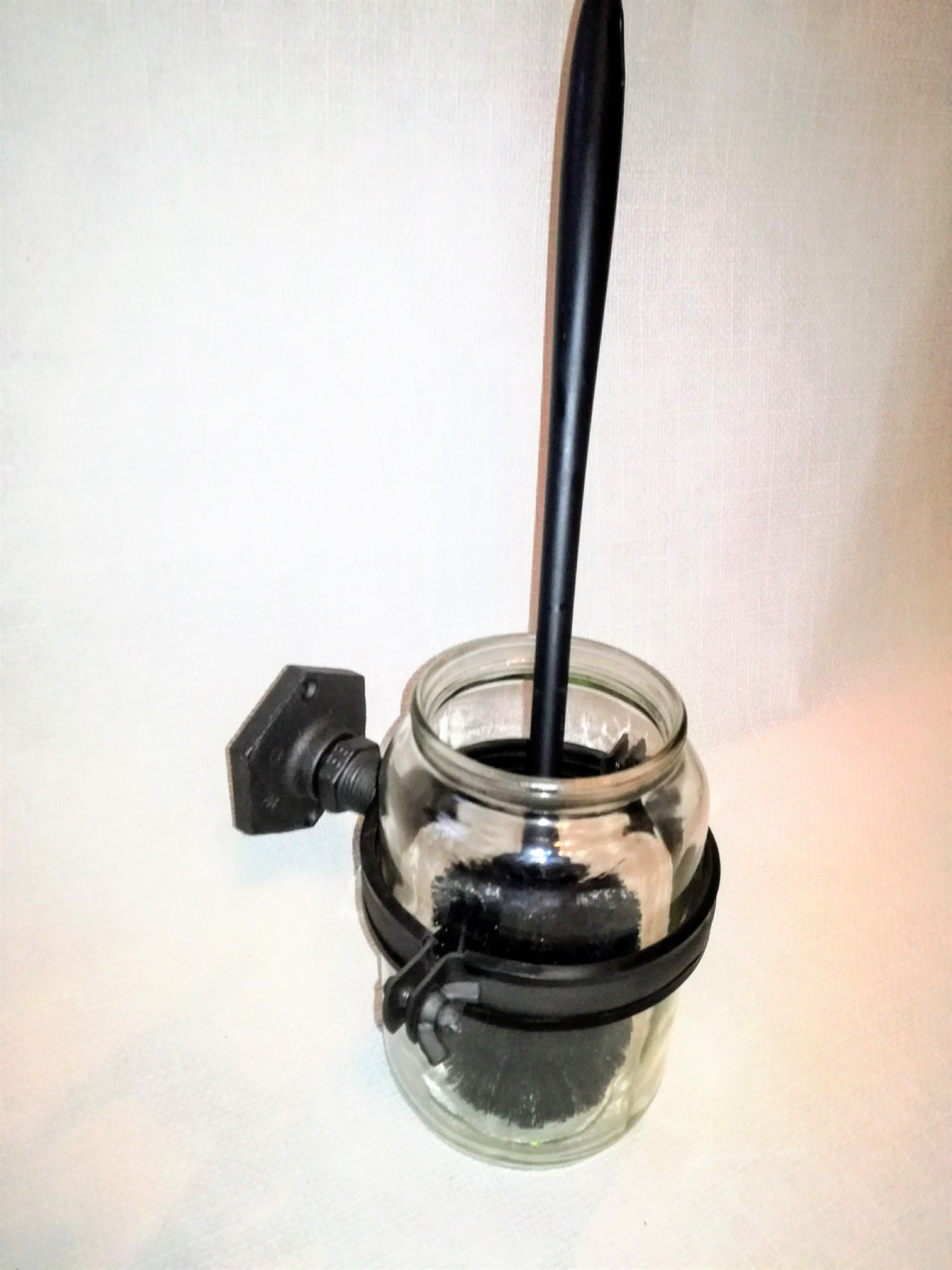 Toilet bowl brush holder for bathroom industrial rustic