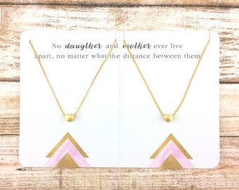 Heart Necklace Set | Mother Daughter Necklace | Matching Heart Necklace | Mother Daughter Jewelry | Reminder Jewelry | Mom Mother | JUNA