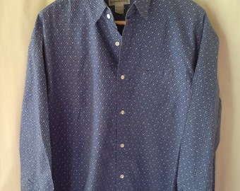 Vintage Banana Republic Oxford Shirt/Men's Large/Royal Blue/100% Cotton/Blue Button Down/Casual Shirt/Preppy/Hipster Shirt/Retro Shirt