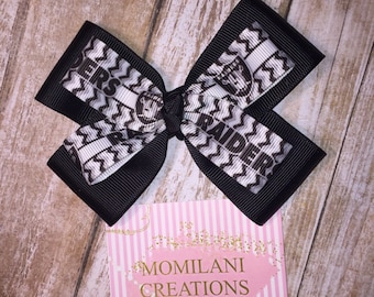 Raiders inspired hair bow | football hair bow | sports hair bow | team hair bow | Christmas gift | Birthday gift | Boutique hair bow