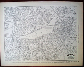 1940 Map of Boston, Massachusetts - 9 1/2" x 12"