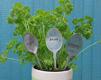 Silverware Teaspoon Herb Marker (set of 3)