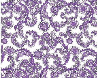 Purple paisley cotton spandex jersey