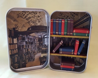 Altoids tin, shadow box, library