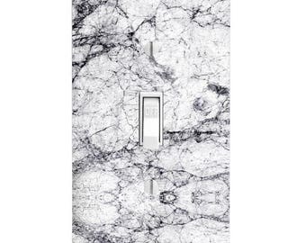 New White Marble Printed Light Switch Plate, Home Decor Light Cover, Housewarming, Lighting, Wall Decor, Kitchen Decor, Bathroom Decor