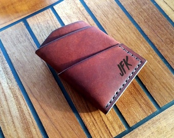 40% OFF SALE! Minimalist leather cardholder wallet, Personalized