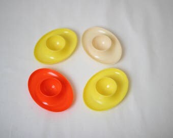 Set of 4 egg cups, Vintage bonux egg cups, Egg cups 1970