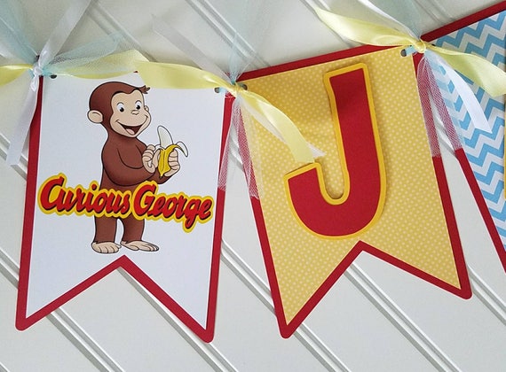 Curious Monkey George Name Banner Curious Monkey Birthday