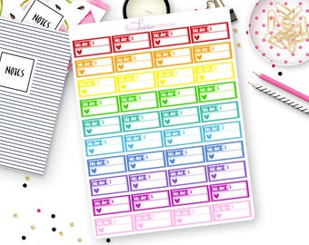 40 Rainbow Bill Due Stickers for Erin Condren Life Planner, Plum Paper or Mambi Happy Planners
