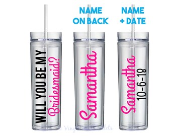 Will you be my Bridesmaid - can't say I do without you - Matron of Honor - Flower Girl - Bridesmaid Proposal Cup - Ask Bridesmaid -Groomsman