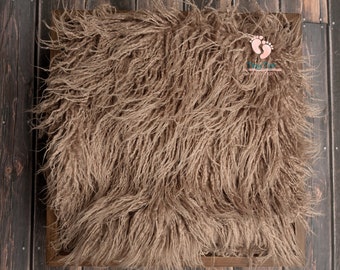 Camel Flokati Faux Fur, Photo Prop, Flokati, Baby Photo Prop, Newborn Photography, Faux Fur Rug, Baby Prop, Baby Blanket, Long Hair Fur