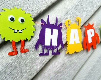 Monster birthday party, Monster birthday banner, Monsters party decorations, Monster party, Monster baby shower, Monstersafari party