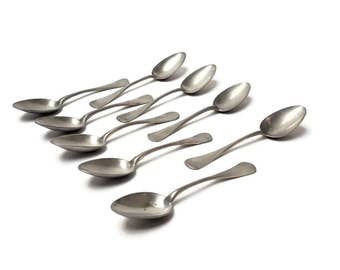 Old soup spoons, French farm spoons, vintage