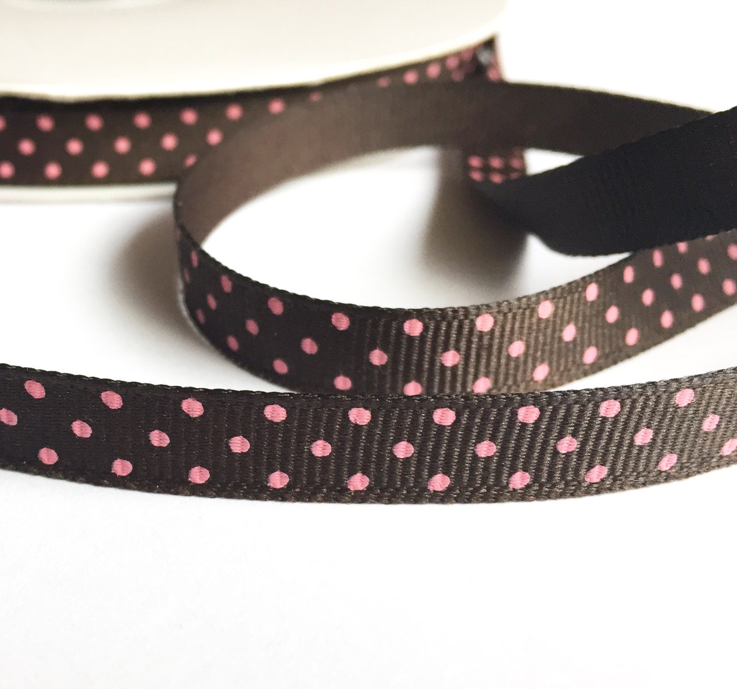 3/8" Grosgrain Ribbon, Brown grosgrain 50 yards spool of ribbon. Swiss