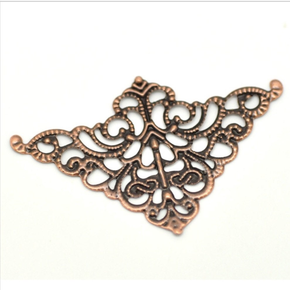 12 Copper Filigree Corners