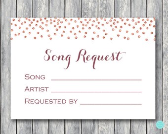 DIY Printable Wedding DJ Song Request Card
