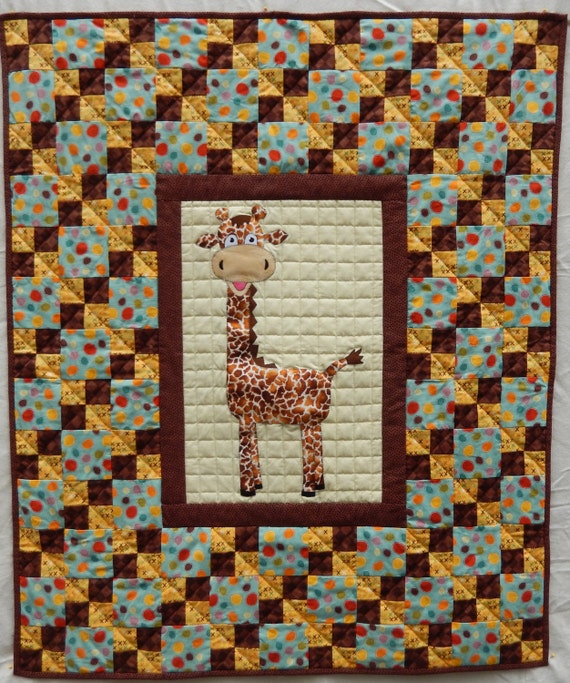 giraffe applique baby quilt pdf pattern easy beginner