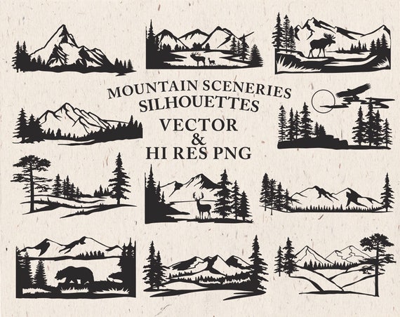 Free Free 152 Forest Mountain Silhouette Svg SVG PNG EPS DXF File