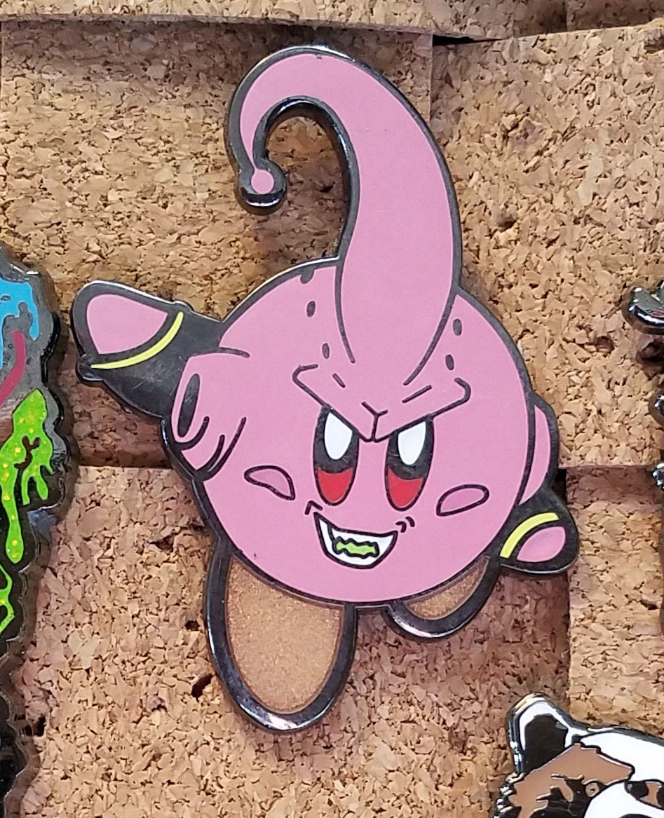 Dragon Ball Z Majin Buu Kirby Hat Pin Dragon Ball Z Baine Visuals Pins Festival Heady Crossover Cartoon Edm