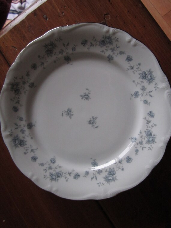 Setof 3 Johann Haviland China Blue Garland Silver Edge