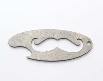 Mustache Bottle Opener Keychain - Hipster Bar Gear