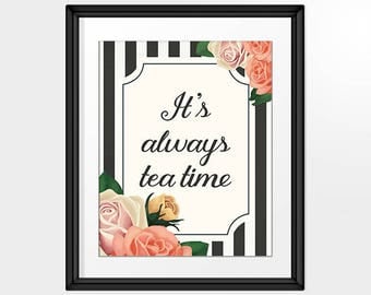 Tea quote art | Etsy