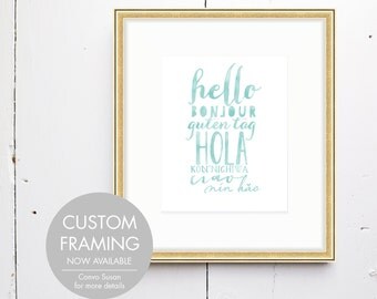 Hello Watercolor Print - SMc. Originals, watercolor painting, nursery decor, nursery art, language, nursery watercolor, original art, art