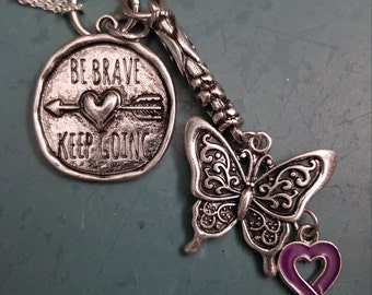 Fibromyalgia Awareness Necklace *20% off Sale - Use "SummerVacation17" at checkout*