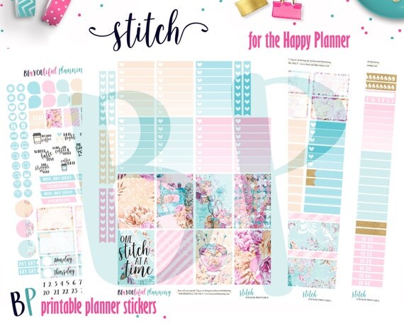 Stitch Weekly Printable Planner Kit Planner Stickers Cut