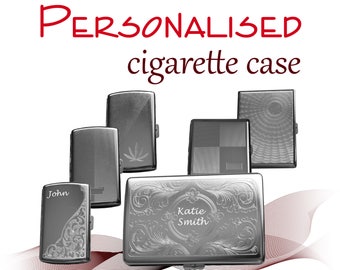 Personalised Metal Cigarette Case Tin * laser engraved *king siz * medium *