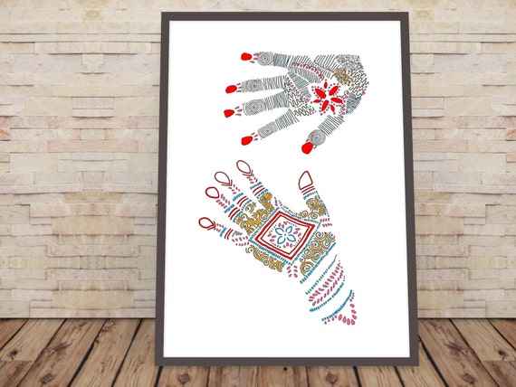 FingerPrint Art Middle Finger Art Printable Wall by JFStudioShop