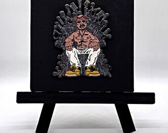 Tupac Game of Microphones hat pin