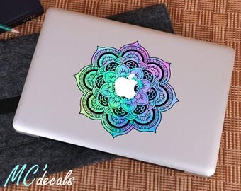 Macbook sticker mac decal macbook pro color vinyl sticker macbook air mandala c004