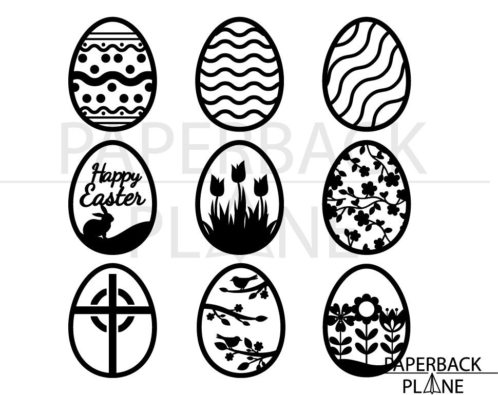 Download Easter egg SVG PNG DXF cut Files for Silhouette