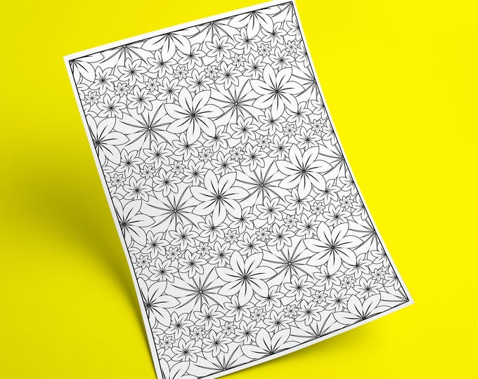 Coloring Pages Adult, Coloring Floral Art, Flower Illustration To Color, Coloring Book Sheets, Coloring Flower Page, Details Coloring
