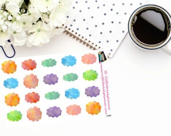 Planner Stickers |Watercolor Cloud Decorative Stickers|For use in a wide variety of planners and journals|D068