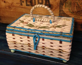 1950's kitschy sewing basket ~ Made in Japan