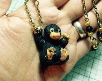 Niffler necklace / Fantastic Beasts and where to find them / Harry Potter necklace / polymer clay necklace / Fimo jewelry