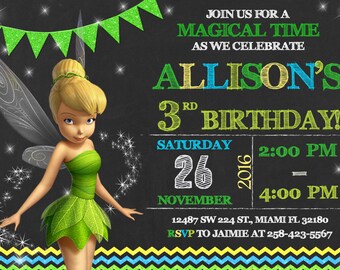 Items similar to Tinkerbell Printable Birthday Party Invitation ...