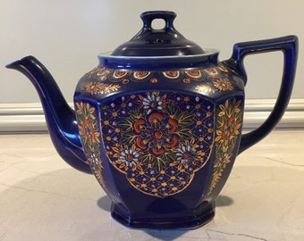 Hand Painted Cobalt Blue Teapot