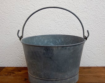 French Vintage Galvanized Bucket