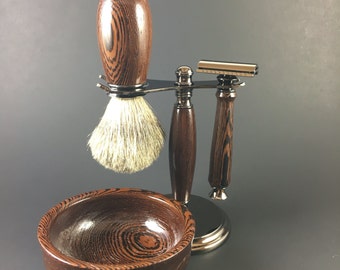 Men's Shaving Kit hand-crafted from Wenge