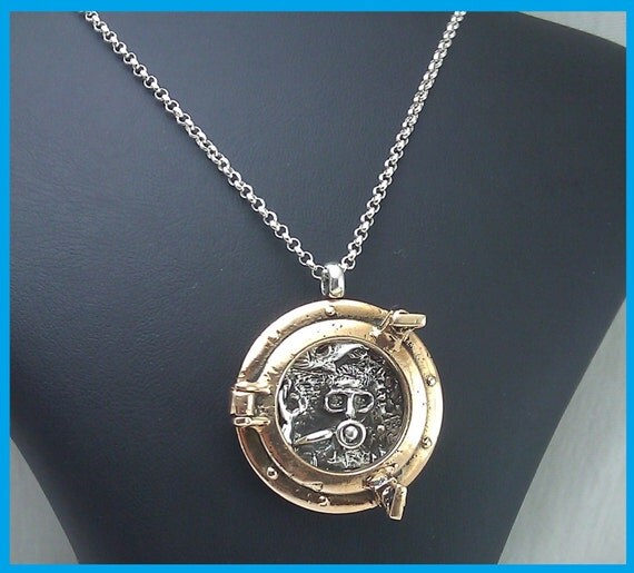 Necklace for Scuba Divers and OK sign/ 925 Silver&Bronze
