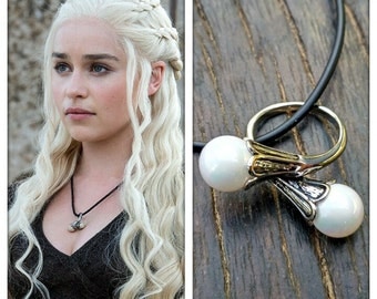 Daenerys Ring, Game of Thrones jewelery, ring Khaleesi necklace, Mother of dragons, Daenerys costume cosplay, Pearls ring.
