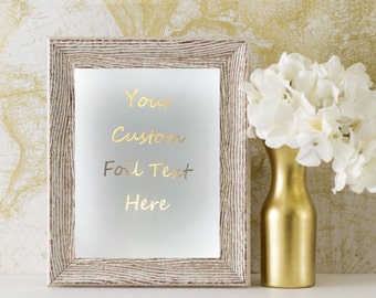Gold Foil Print - Custom Wall Art - 8 x 10 Gold Foil Print - Real Gold Foil - Gold Office Decor