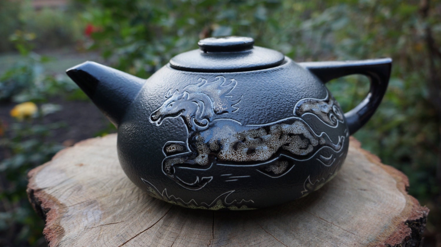 Teapot ceramic Mustang Galloping Horse Western gift Ceramic