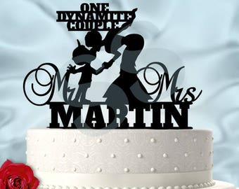 Fix It Felix With Sergeant Calhoun With Last Name Wedding Cake Topper