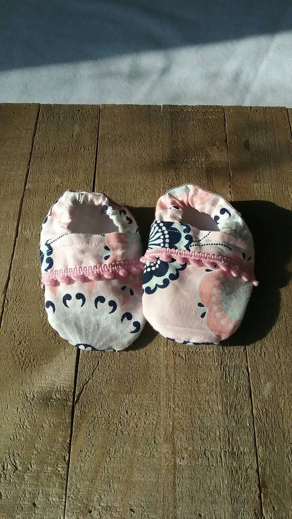 Baby girl shoes pink and blue baby girl booties baby girl